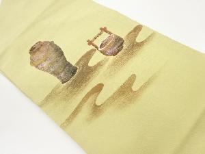 縮緬地壺に桶模様名古屋帯